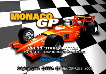 Sega Ages 2500 Series Vol. 2 - Monaco GP (Japan) screen shot title